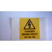 CLANSMAN DANGER MAINS INPUT DECAL RED ON YELLOW